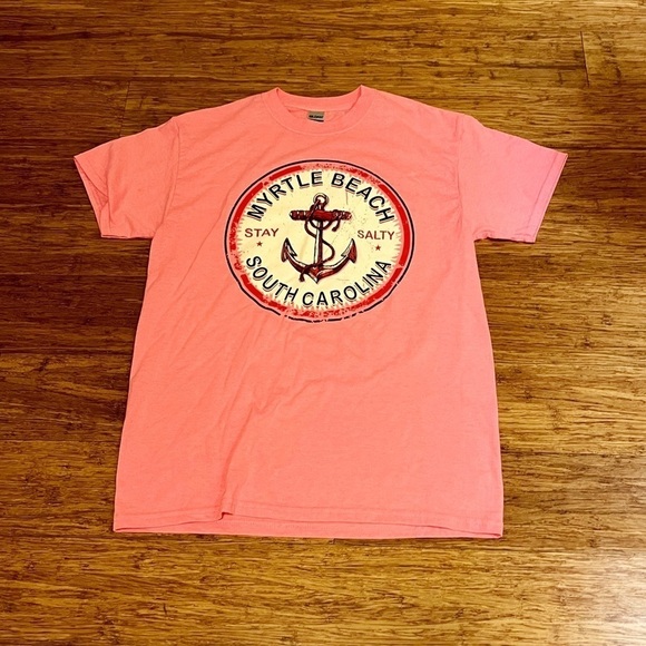 Myrtle Beach South Carolina "Stay Salty" pink heavy cotton short sleeve t-shirt. - Picture 10 of 14
